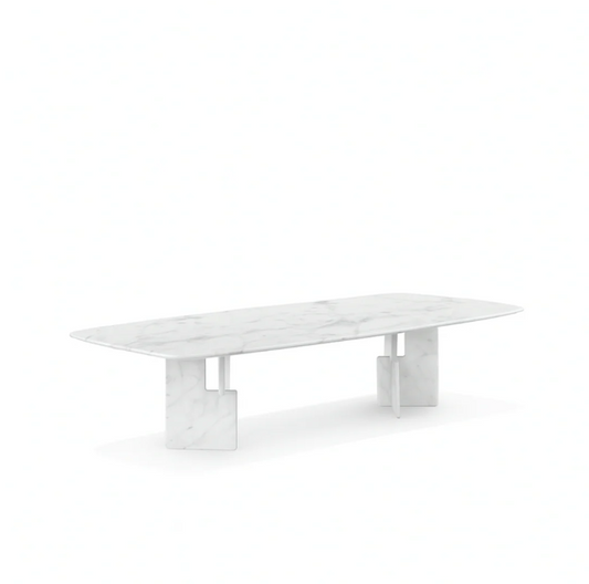 CELINO Rectangular Carrara Dining Table Premium
