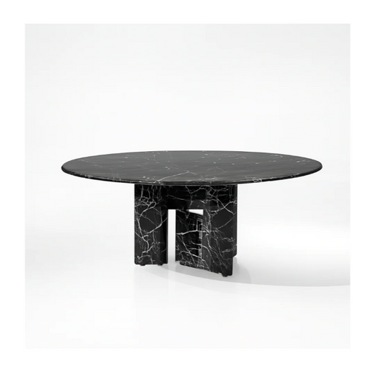 CELINO Round Bvlgari Black Dining Table Premium