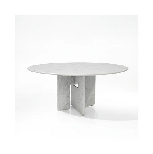 CELINO Round Carrara Dining Table Premium