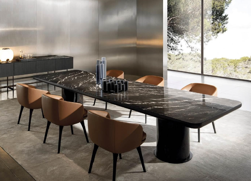 AVELTO Rectangular Black Rose Dining Table Classic