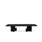 CELINO Rectangular Black Elm Veneer Dining Table Premium