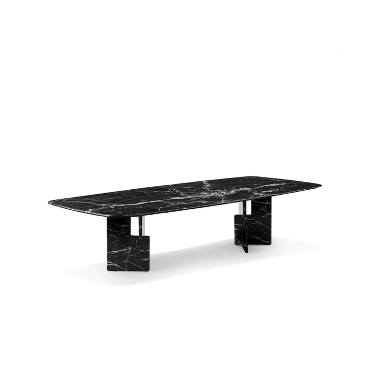 CELINO Rectangular Black Marquina Dining Table Premium