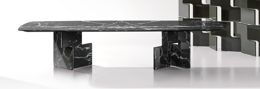 CELINO Rectangular Black Marquina Dining Table Premium
