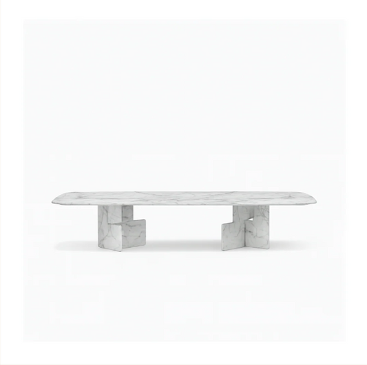 CELINO Rectangular Carrara Dining Table Premium