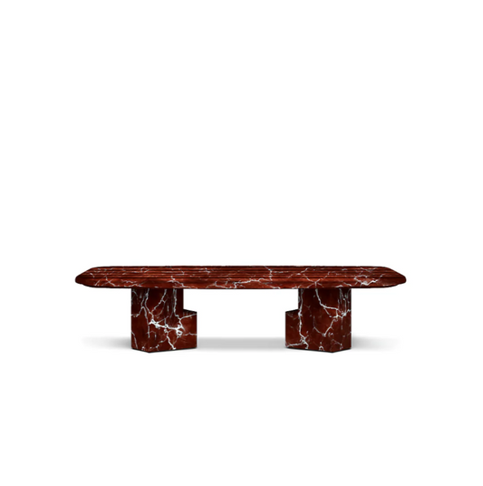 CELINO Rectangular Rosso Levanto Dining Table Premium