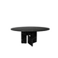 CELINO Round Black Marquina Dining Table Premium