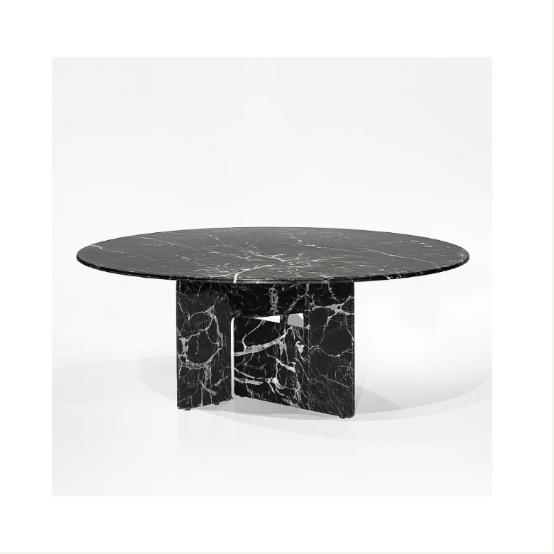 CELINO Round Bvlgari Black Dining Table Premium