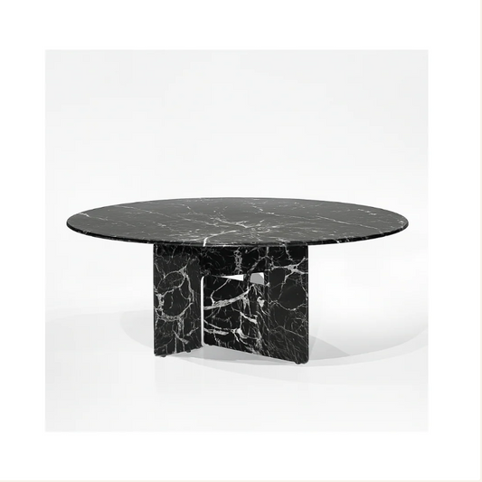 CELINO Round Bvlgari Black Dining Table Premium