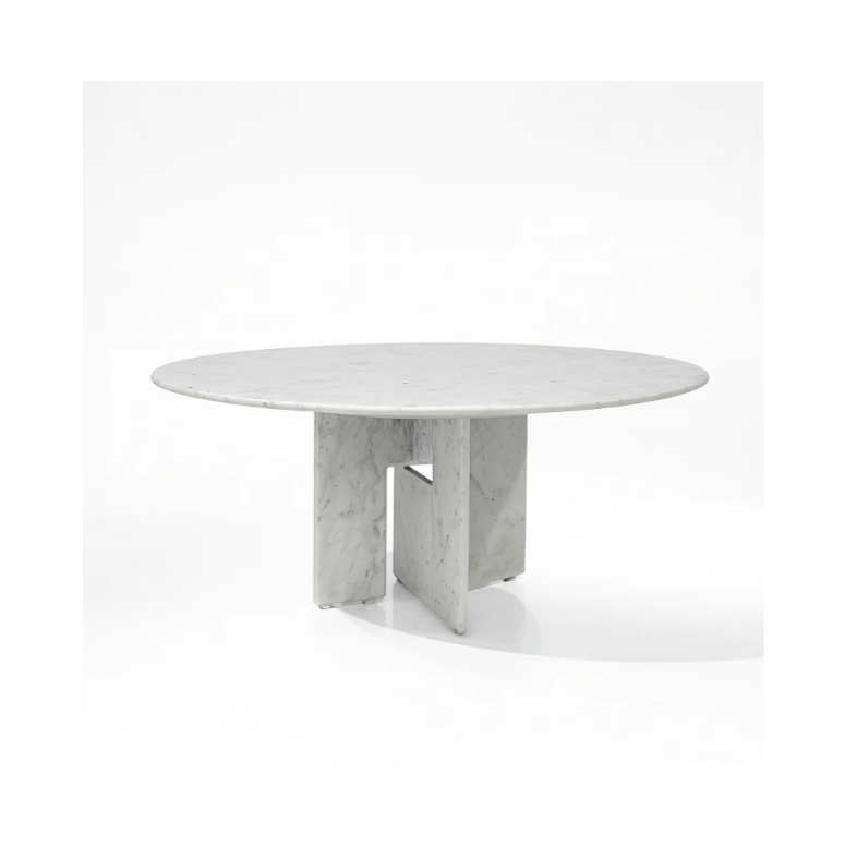 CELINO Round Carrara Dining Table Premium