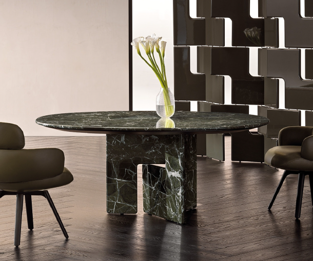 CELINO Round Verde Lepanto Dining Table Premium