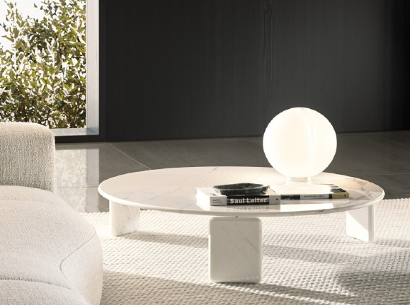 MONARQUE Round Carrara Coffee Table Premium